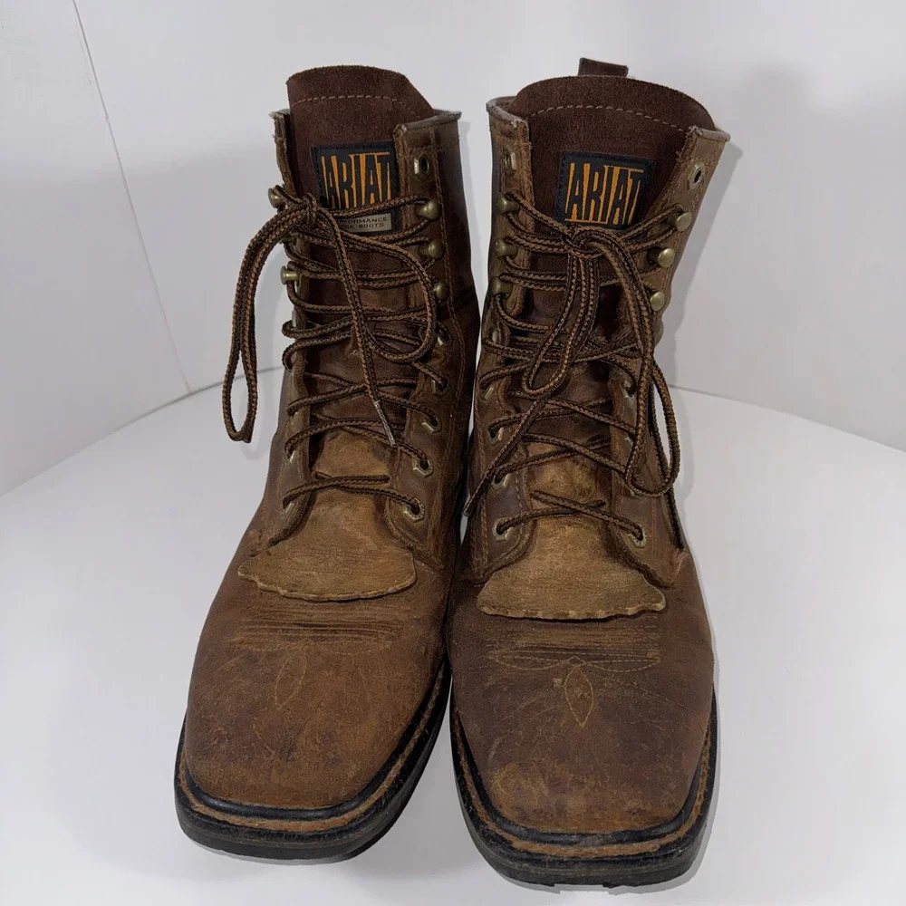 Ariat Cascade 8 Inch Work Boots Mens 9 EE Brown Leather EH Rated 10011916